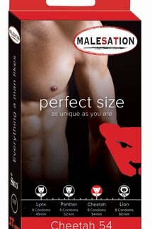 Condooms Malesation Perfect size Cheetah, 9 stuks, 54 mm.