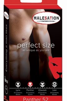 Condooms Malesation Perfect size Panther, 9 stuks, 52 mm