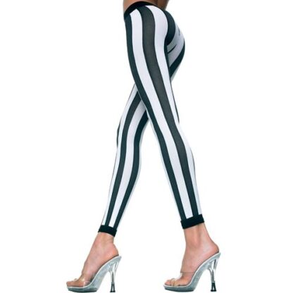 Music Legs Gestreepte Leggings Zwart/Wit