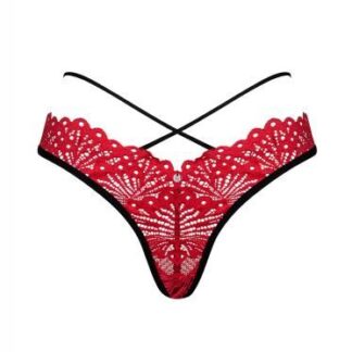 Obsessive Mettia Sexy Kanten String Zwart/Rood