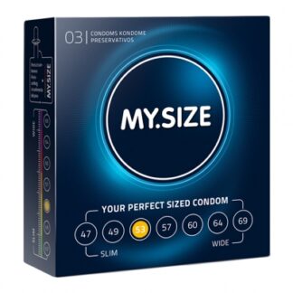 my size - natural latex condom 53 width 3 st.