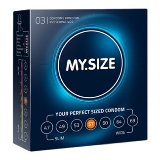 my size - natural latex condom 57 width 3 st.
