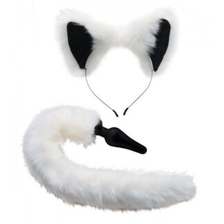 Tailz White Fox Buttplug & Haarband Set