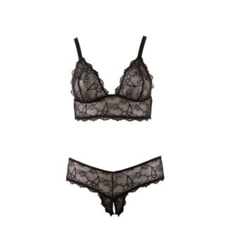 Cottelli Collection Bra and crotchless Gstring