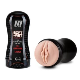 M for Men Soft and Wet Masturbator Self Lubricating Noppen & Ribbels
