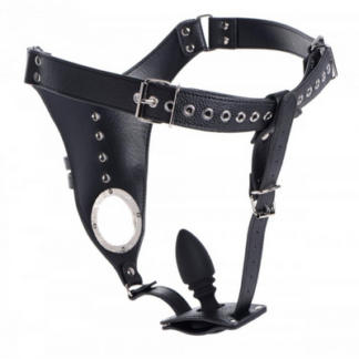 XR Brands Chastity Harness for Men + Silicone Butt Plug
